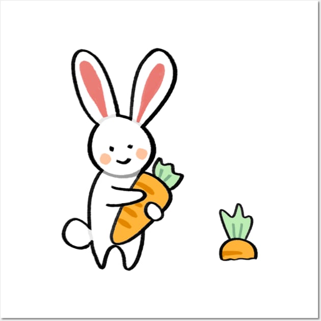 Cute rabbit cartoon Wall Art by ballooonfish